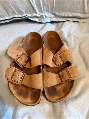 Birkenstock Suede Double-Strap Sandals in Brown